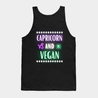 Capricorn and Vegan Retro Style Neon Tank Top